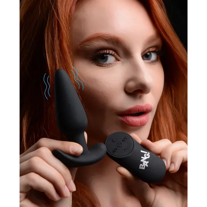 21X Remote Control Vibrating Silicone Butt Plug – Black