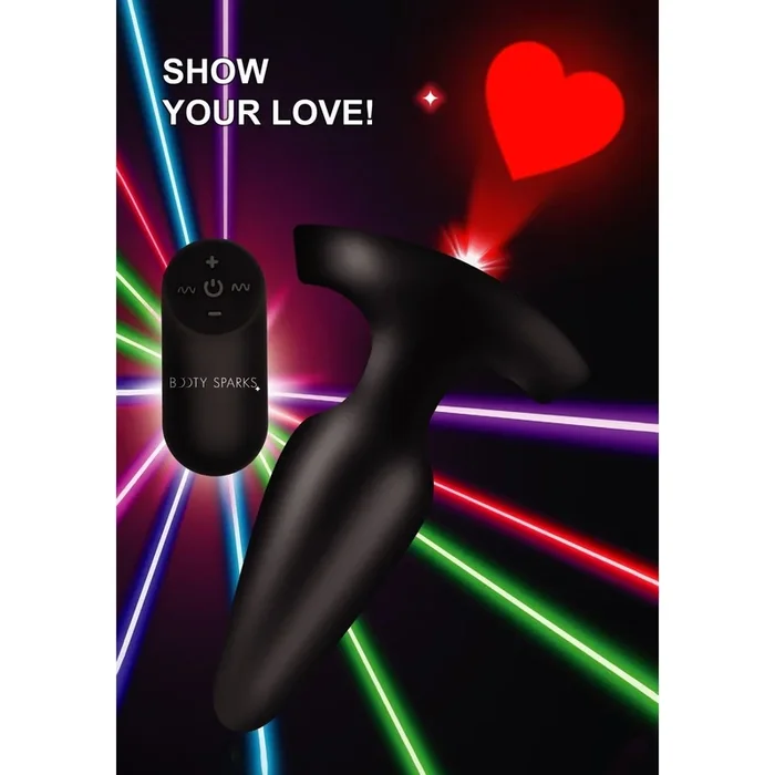 28x Laser Heart Silicone Anal Plug With Remote &ndash