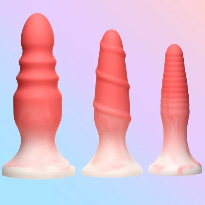 3 Piece Silicone Butt Plug Set – Pink