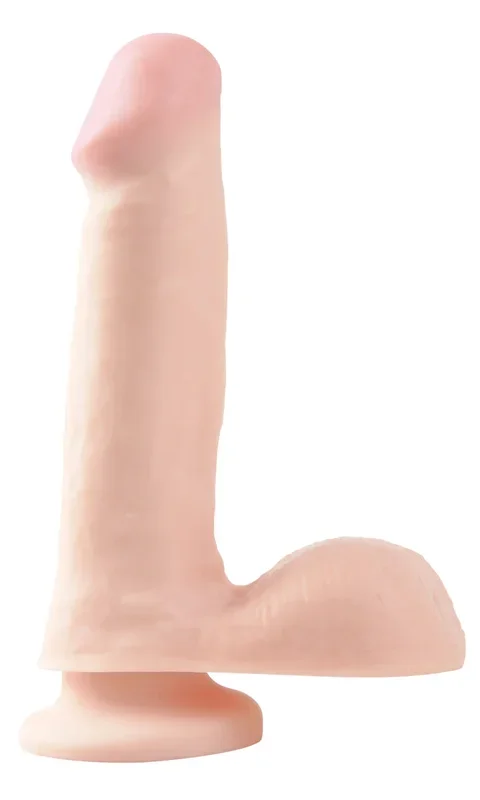 6 inch Realistic Dildo with Balls and Suction Cup Mount Base Flesh
