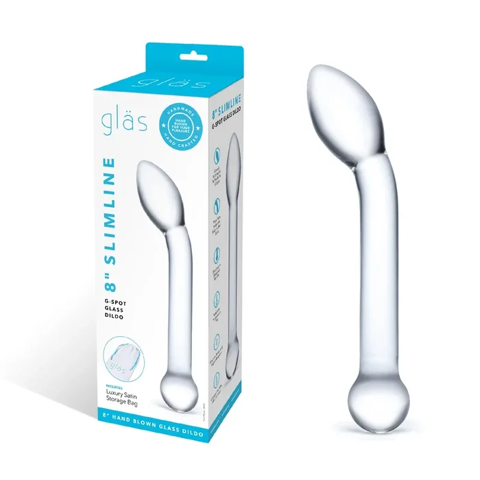 8″ Slimline G-Spot Glass Dildo