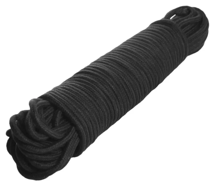 96 Foot Cotton Bondage Rope – Black