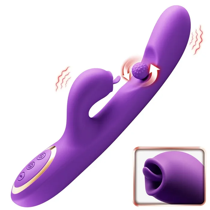 Acmejoy – Tongue Licking Clitoral Stimulator Vibrator With 360° Rotation Rubbing Ball