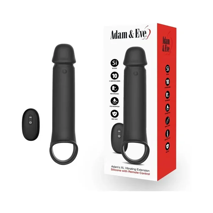 Adam & Eve Adam’s XL Vibrating Extension Silicone with Remote Control