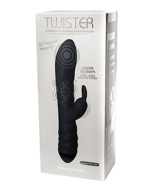 Adrien Lastic Twister Clitoral Sucker & Vibrating Rabbit – Black