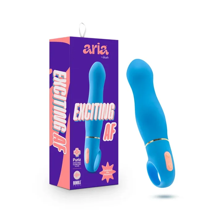 ARIA® By Blush® | Exciting AF: Enhanced G-Spot Stimulation Blue Silicone Vibrator with Powerful RumboTech™ Technology