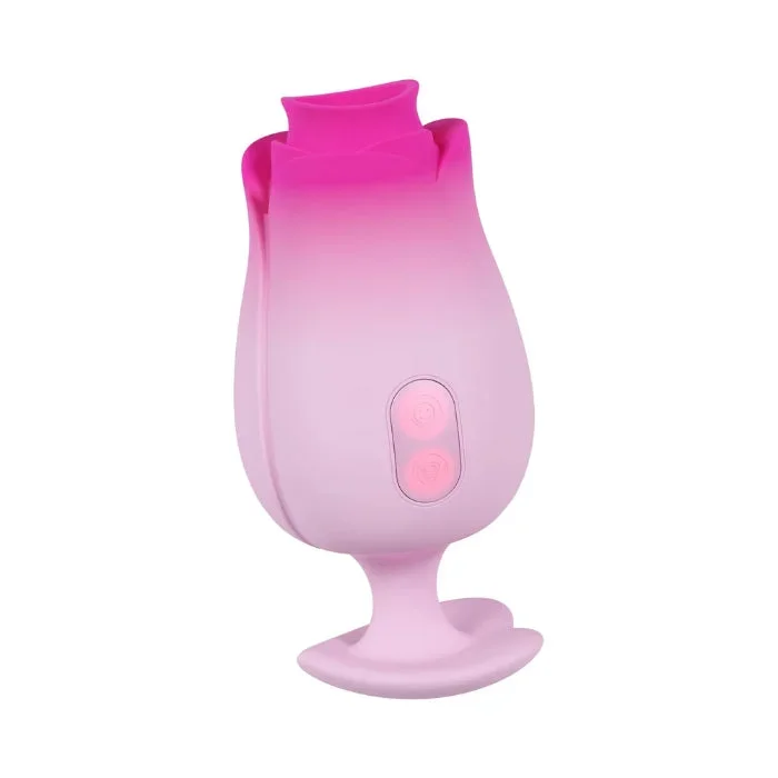 Aria Tulip Trance Rechargeable Suction and Flicking Tongue Stimulator With Ergonomic Finger Fin