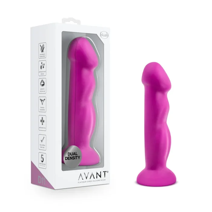 Avant By Blush® | Suko Violet D11: Artisan 8 Inch Curved P-Spot / G-Spot Dildo with Suction Cup Base – Elegantly Made with Smooth Ultrasilk® Purio™ Silicone