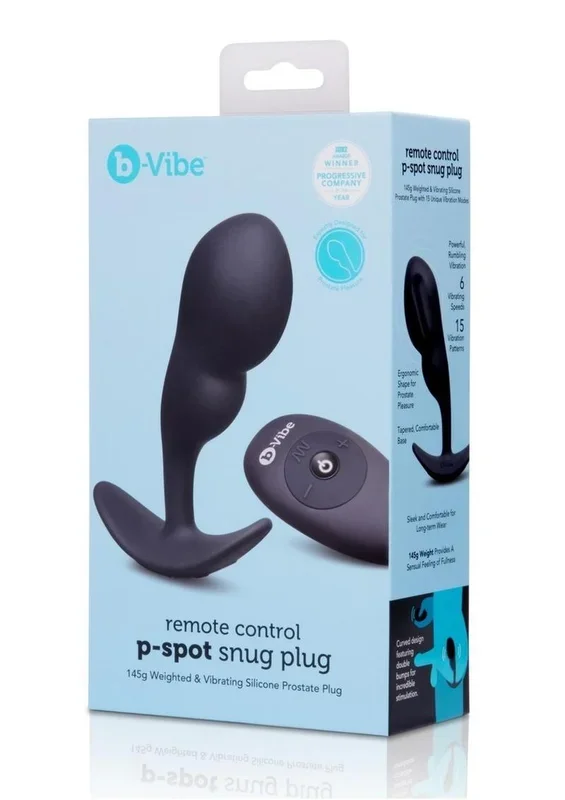B-Vibe Remote Control P-Spot Rechargeable Silicone Snug Plug 145g