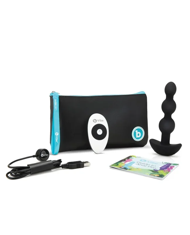 b-Vibe Remote Triplet Anal Beads – Black