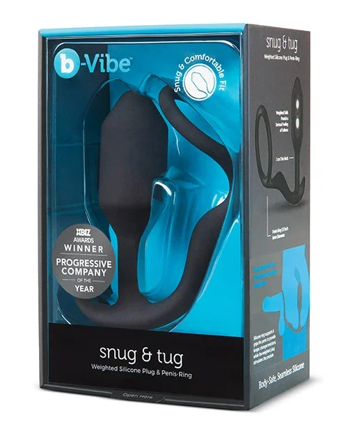 B-Vibe Snug & Tug Weighted Silicone & Penis Ring – 128 g Black