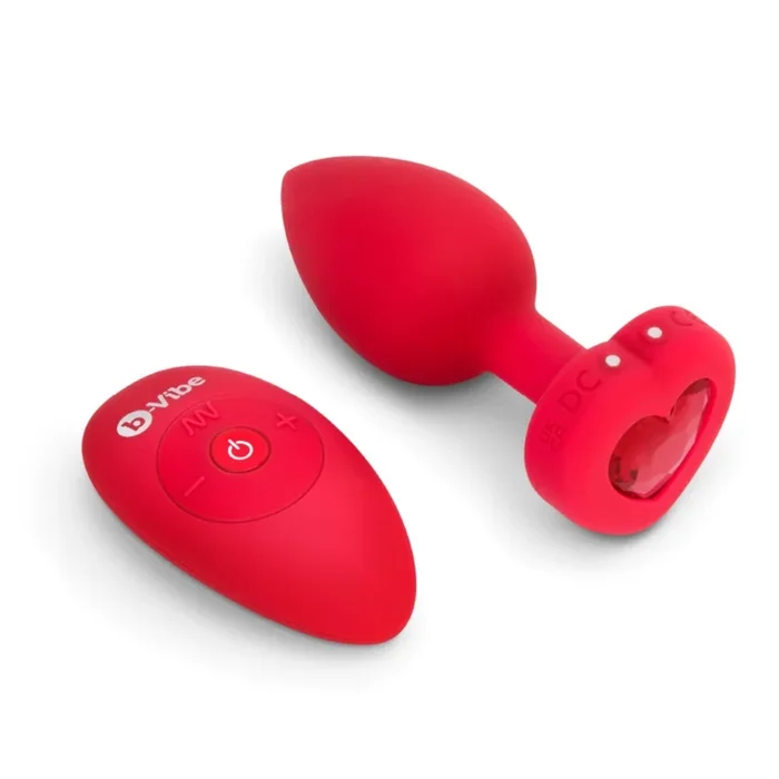 b-Vibe Vibrating Heart Remote-controlled Rechargeable Butt Plug – Medium/Large