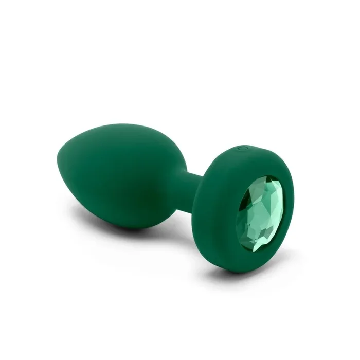 b-Vibe Vibrating Jewel Butt Plug Emerald Green Medium Large