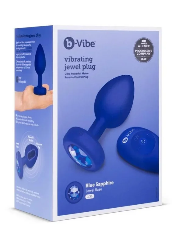B-Vibe Vibrating Jewel Plug Rechargeable Silicone Anal Plug with Remote