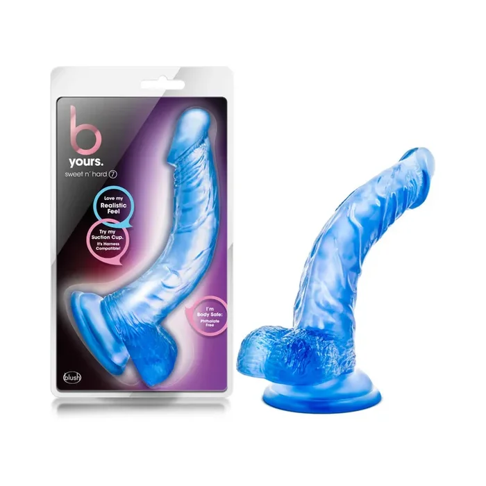 B Yours Sweet ‘n Hard 7 Realistic 8.5 in. Dildo with Balls Blue