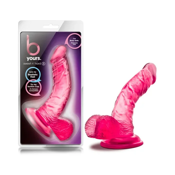 B Yours Sweet ‘n Hard 8 Realistic 6.5 in. Dildo with Balls Pink