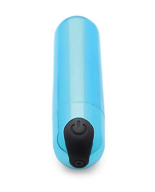 Bang! 10X Rechargeable Vibrating Metallic Bullet – Blue