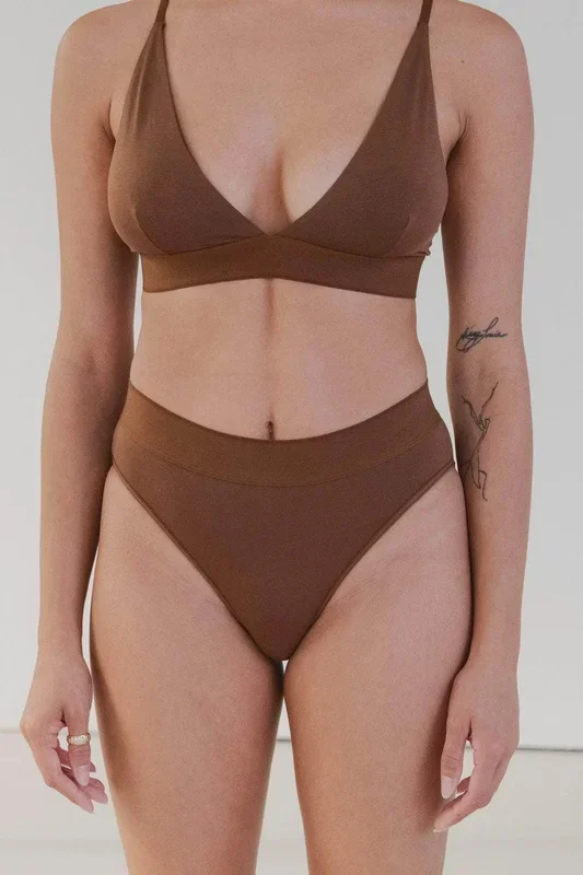 Baserange | Elastic Bell Pants, Bamboo Lyocell (Braun Ocular)