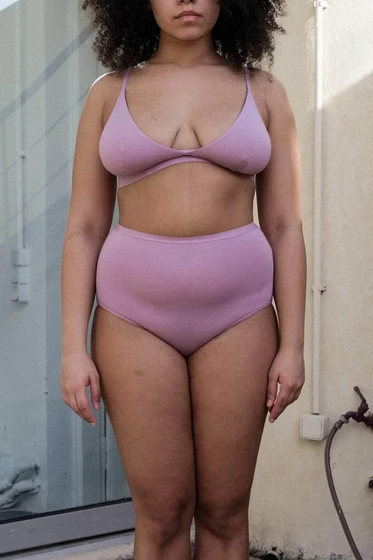 Baserange | Highwaist Bell Pants, Bamboo Lyocell, Highwaist Slip (Still Purple)