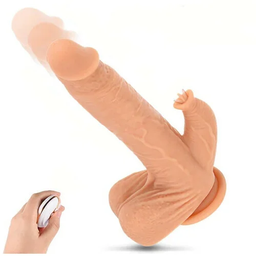 Bestvibe 4 in 1 Clitoral Stimulation Suction Cup Realistic Dildo 9.80 Inch