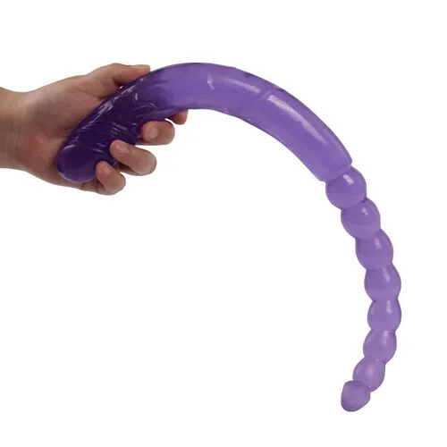 BestvibePurple Double-ended Manual Anal Beads and Glans 2 in 1 Dildo 18.5 Inch
