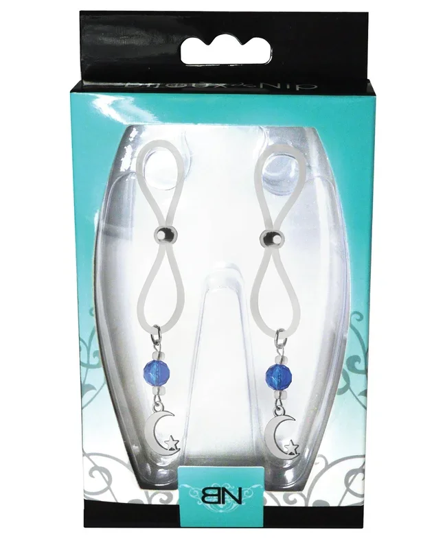 Bijoux de Nip Nipple Halos Moon & Star Charm – Blue/Clear