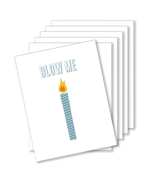 Blow Me Birthday Naughty Greeting Card – Pack Of 6