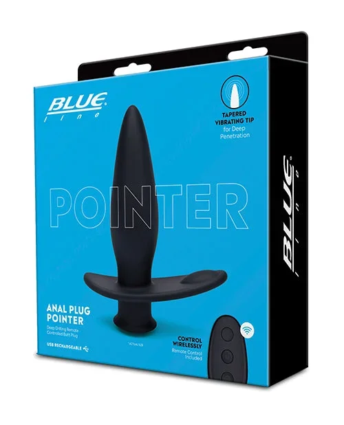 Blue Line Vibrating Anal Plug Pointer w/Remote – Black