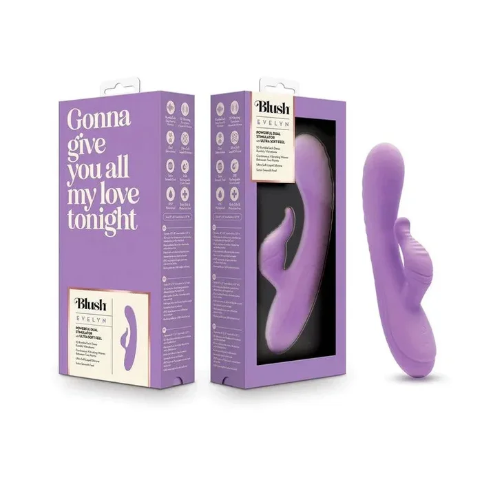 Blush Collection Evelyn Rechargeable Silicone Rabbit Vibrator – Purple