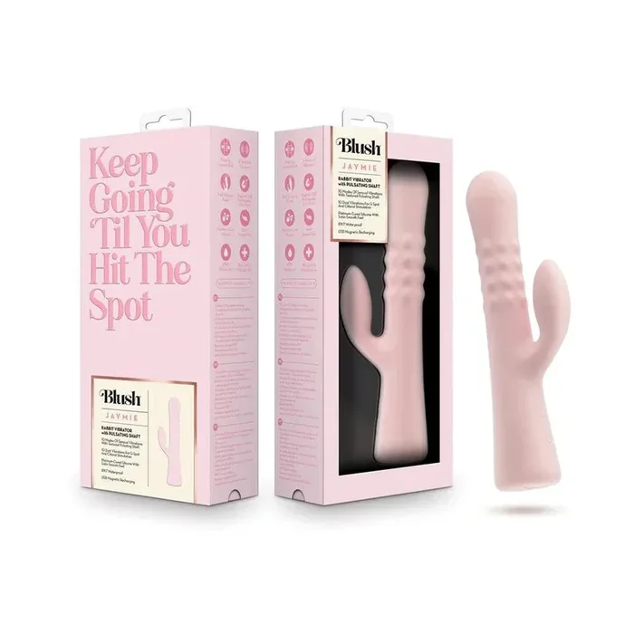 Blush Jaymie Rechargeable Silicone Rabbit Vibrator – Pink