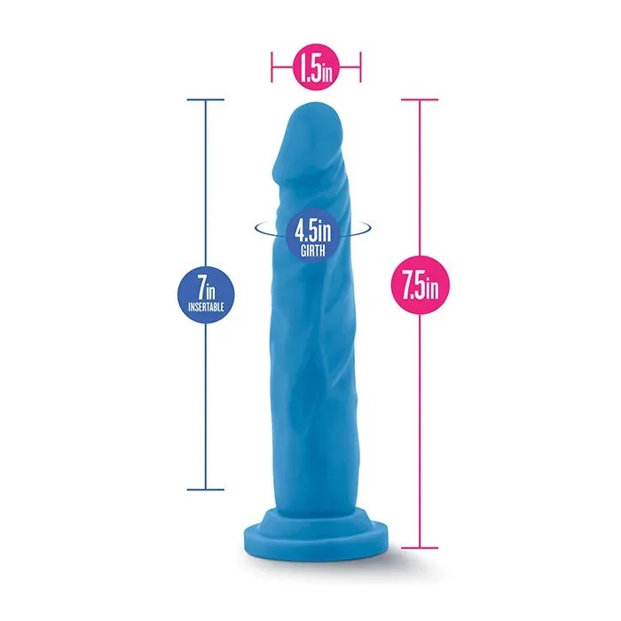 Blush Neo Dual Density Neon Blue Cock With Suction Cup