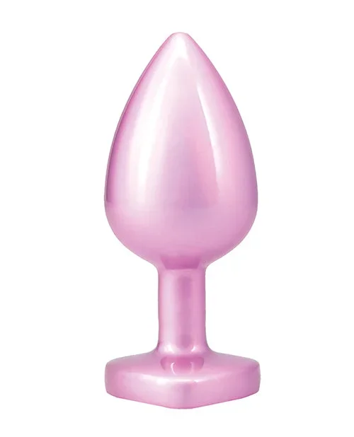 Booty Bling Jeweled Metal Butt Plug Large Pink Crystal