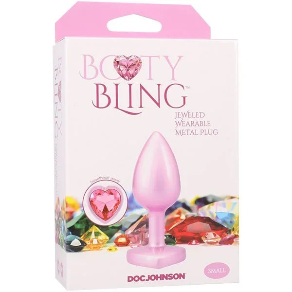 Booty Bling Metal Heart Plug – Small – Pink