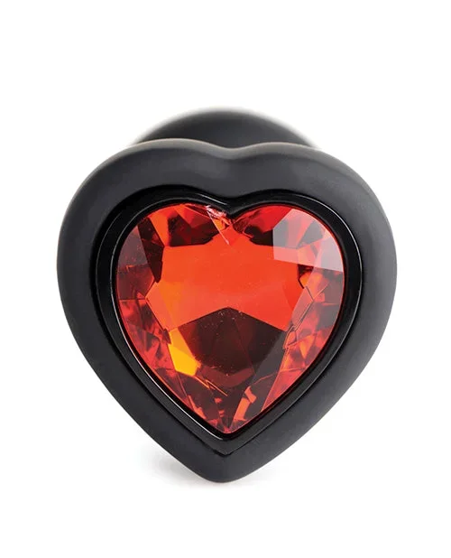 Booty Sparks 28X Silicone Vibrating Red Heart Anal Plug With Remote Small