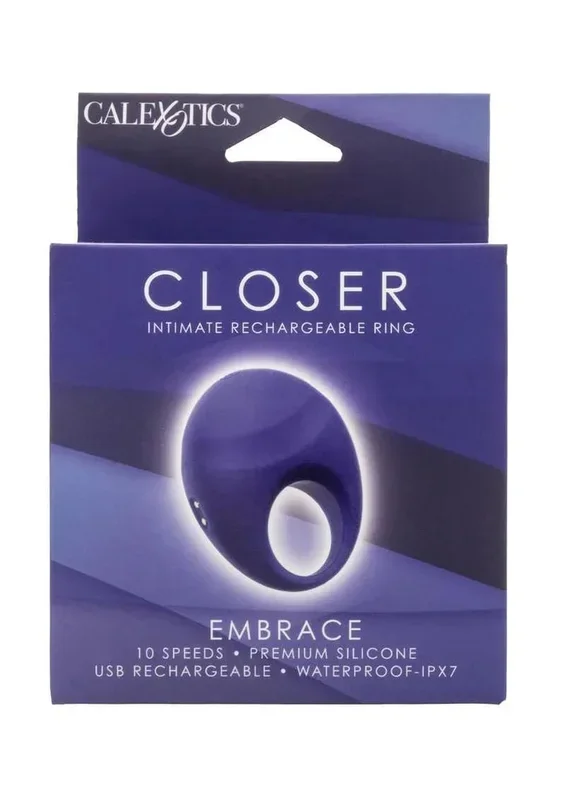 CalExotics Closer Intimate Rechargeable Ring Embrace Silicone Cock Ring
