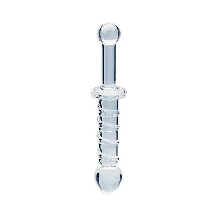 Clarity Elysian Swirl – Handblown Spiral Glass Dildo for Temperature Play