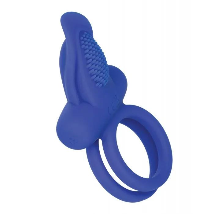 Couple’s Enhancers Silicone Rechargeable Dual Pleaser Enhancer – Blue