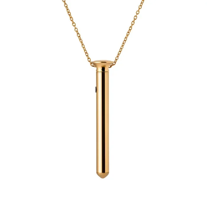 Crave Vesper Mini Rechargeable Waterproof Vibrator Necklace 24K Gold