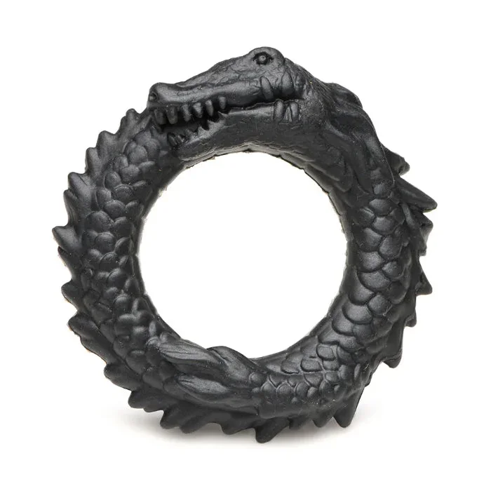 Creature Cocks Black Caiman Fantasy Shaped Silicone Cock Ring