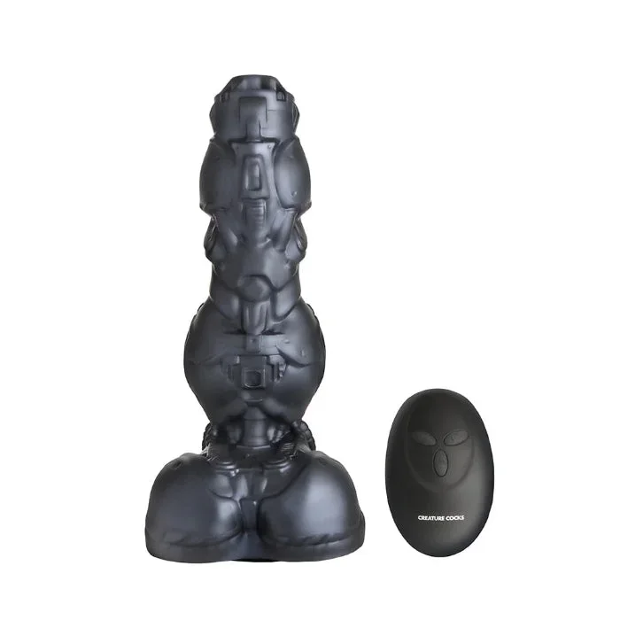 Creature Cocks Cyborg Remote Control Thrusting And Vibrating Silicone Fantasy Shaped Harnessable Dildo With Suction Cup