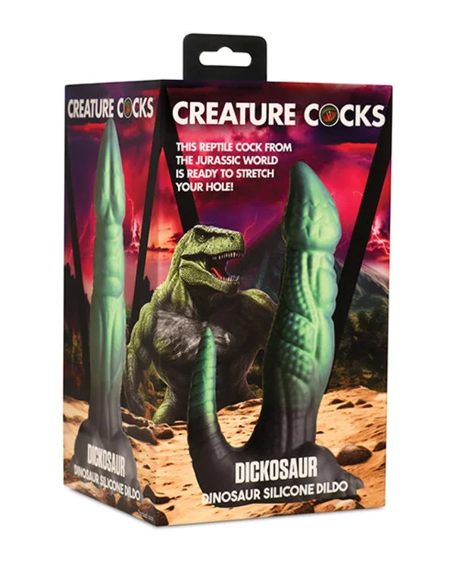Creature Cocks Dickosaur Dinosaur Silicone Dildo – Black/Teal
