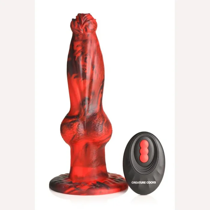 Creature Cocks Hell Wolf Thrusting & Vibrating Silicone Dildo W/ Remote
