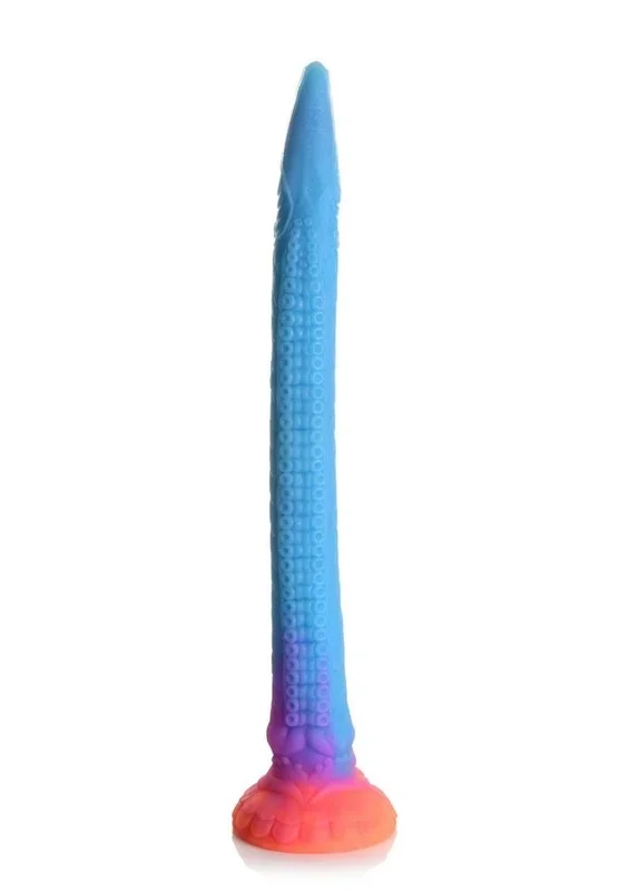 Creature Cocks Makara Glow In The Dark Silicone Snake Dildo – Orange/Purple/Blue Glitter