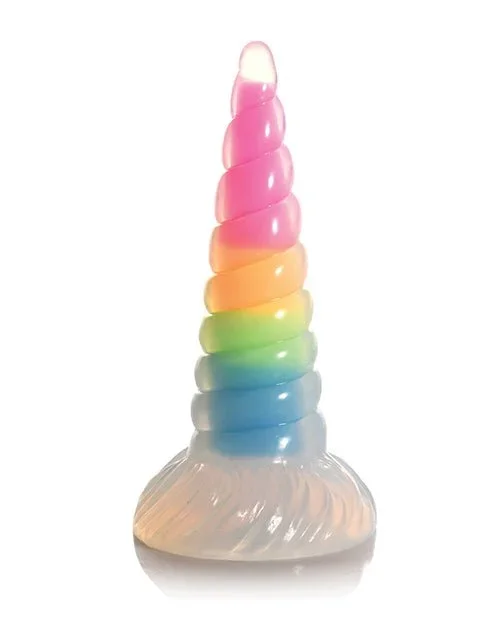 Creature Cocks Uni Glow in the Dark Silicone Dildo – Rainbow