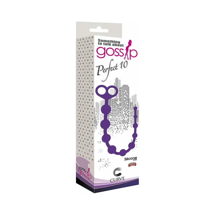Curve Toys Gossip Perfect 10 Silicone Anal Beads Violet