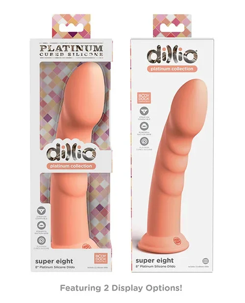 Dillio Platinum 8″ Super Eight Silicone Dildo – Peach