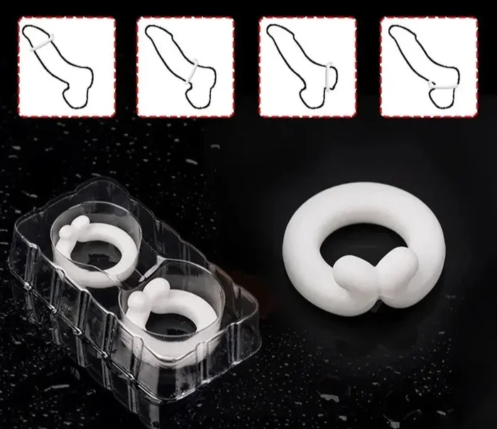 Double White Stud | Penis Cock Rings Silicone | Erection Enhancer