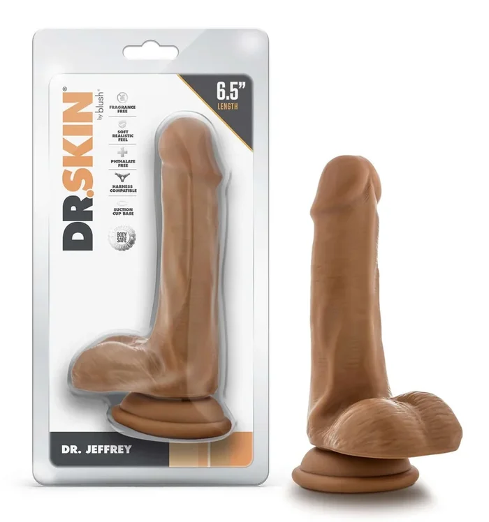 Dr. Skin – Dr. Jeffrey – 6.5 Inch Dildo With Balls – Tan