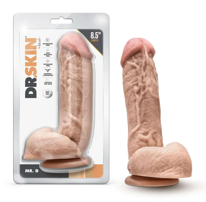 Dr. Skin – Mr. D – 8.5 Inch Dildo With Balls – Beige