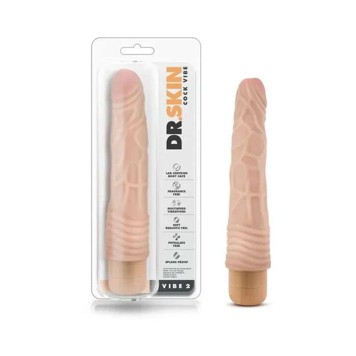 Dr. Skin Cock Vibe 2 Realistic 9 in. Vibrating Dildo Beige